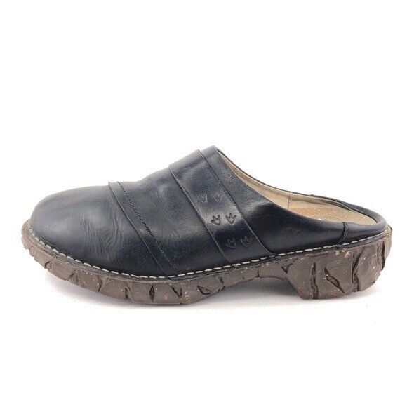El Naturalista Yggdrasil N090 Black Leather Slip on Clogs EUR 40 Womens Size 9