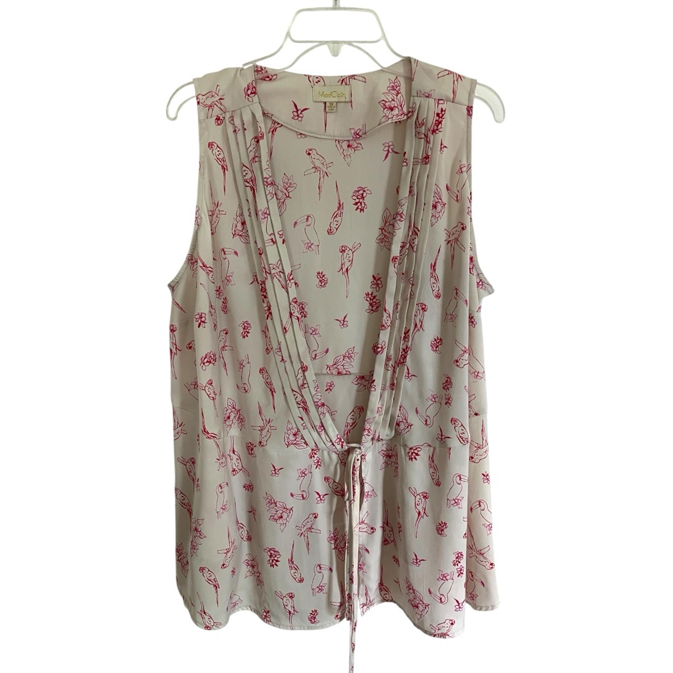 ModCloth Birds of a Feather Sleeveless Tie Front Vest Top Women’s 1X