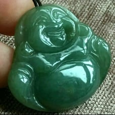 Burmese icy type A jadeite jade pendant.