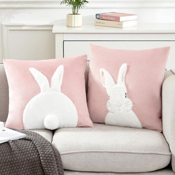 NEW Set of 2 Spring Easter Pillow Covers 18x18 Inch