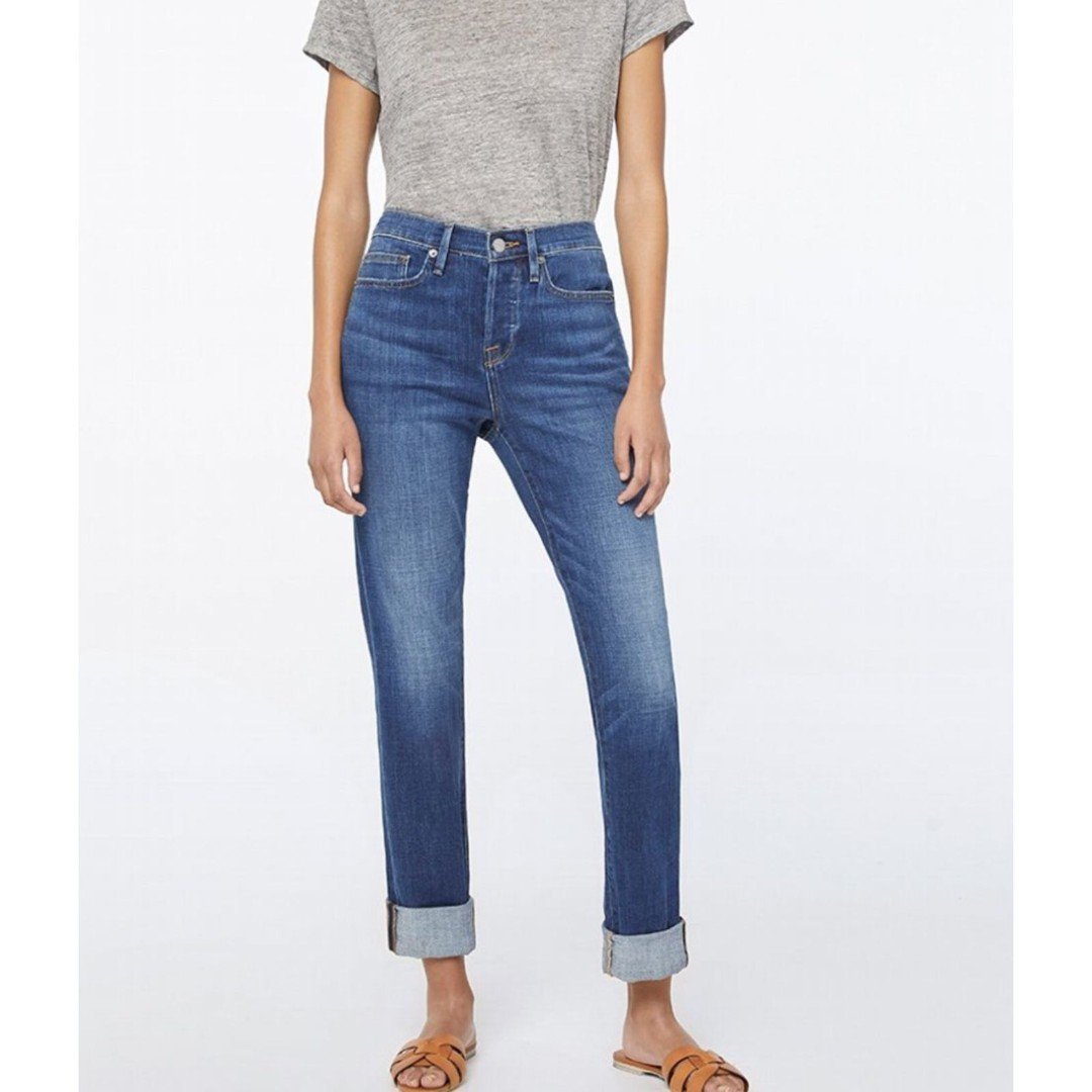 FRAME Le Beau Boyfriend Denim Burnside Sz27