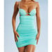 NWT Oh Polly Yuki Ruched Cutout Mini Dress Aqua UK 10/US 6