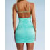 NWT Oh Polly Yuki Ruched Cutout Mini Dress Aqua UK 10/US 6