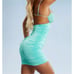 NWT Oh Polly Yuki Ruched Cutout Mini Dress Aqua UK 10/US 6
