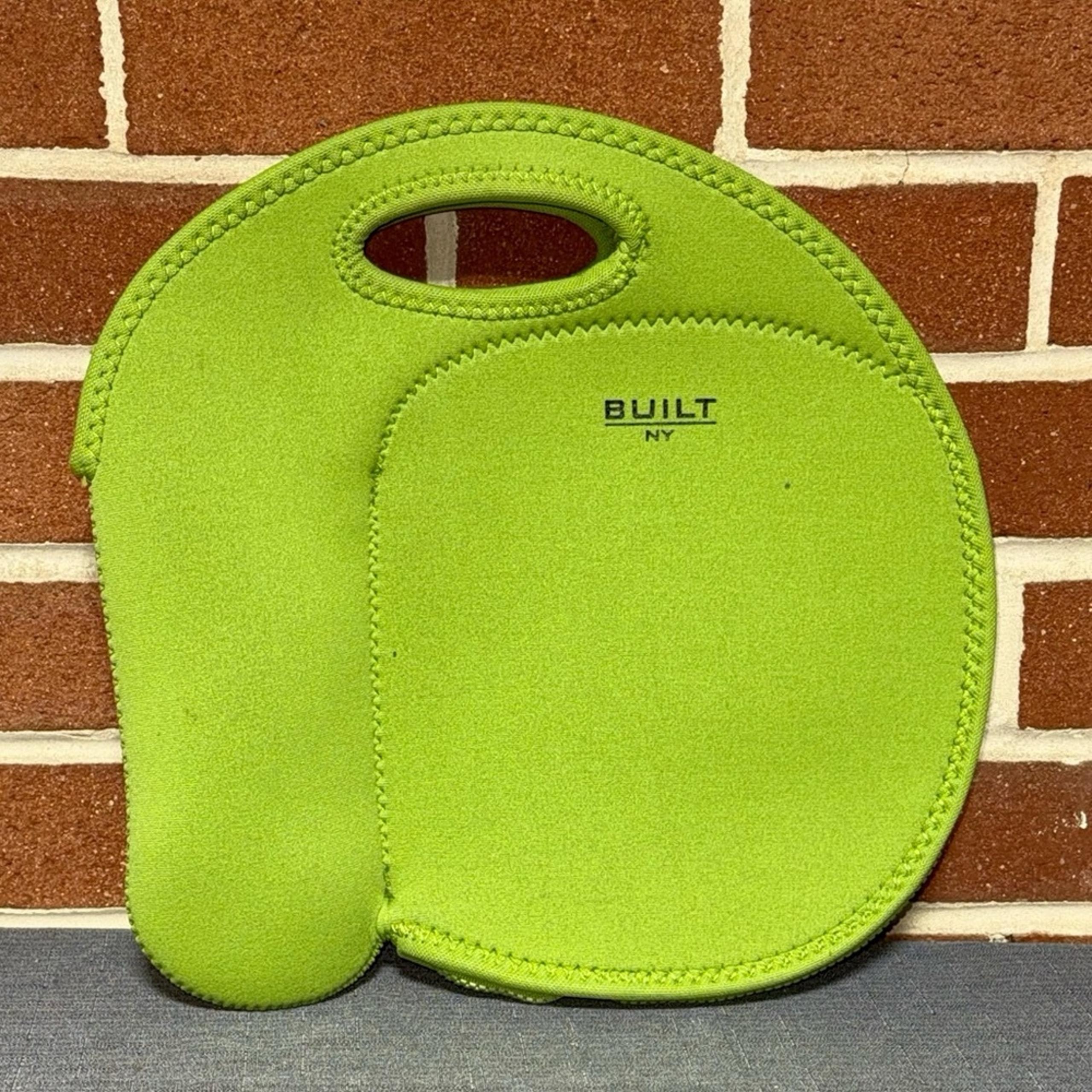Built NY Green Neoprene Lunch Tote Bag with Side Drink Holder