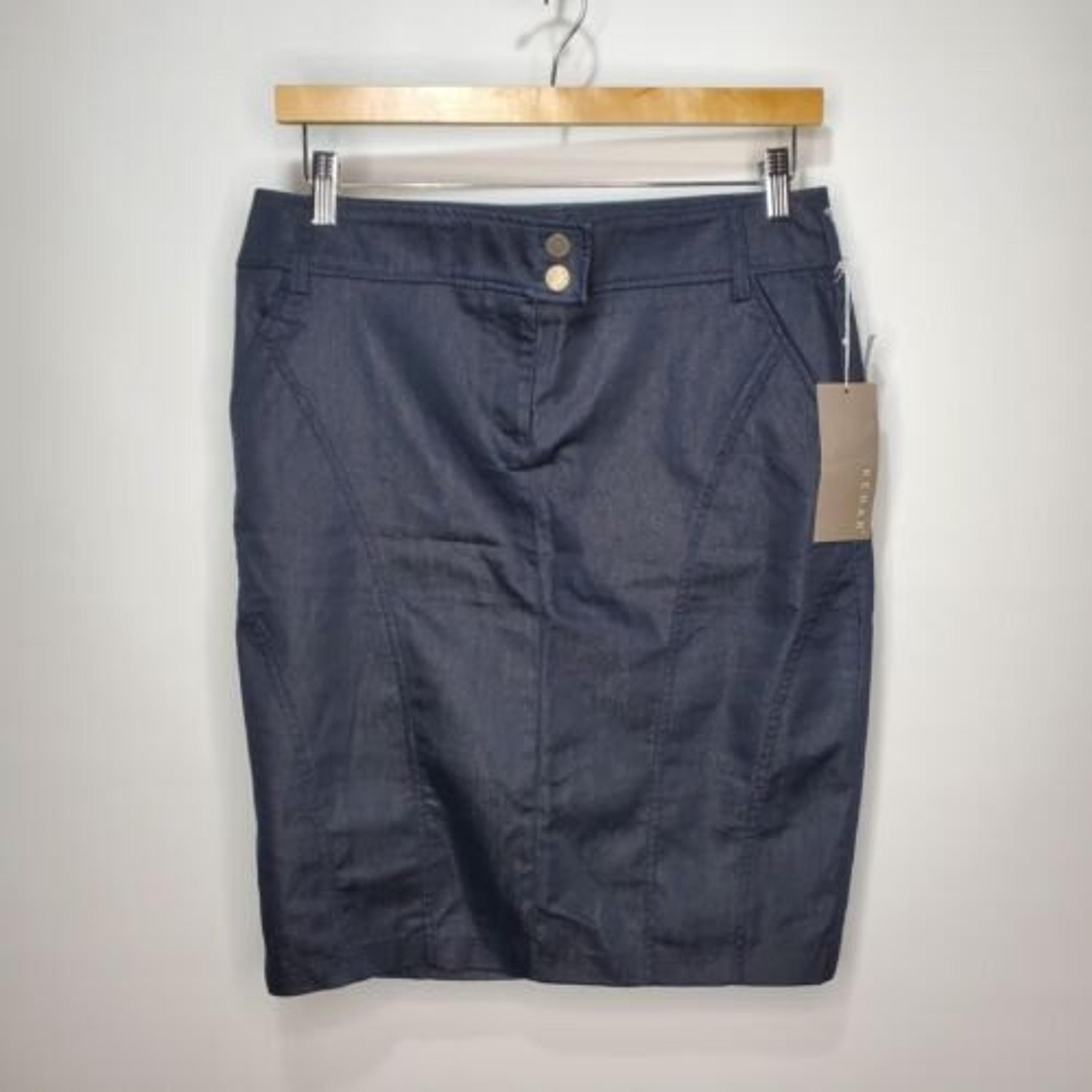 NWT KENAR Black Pencil Stretch Cotton Skirt Women's Size 10