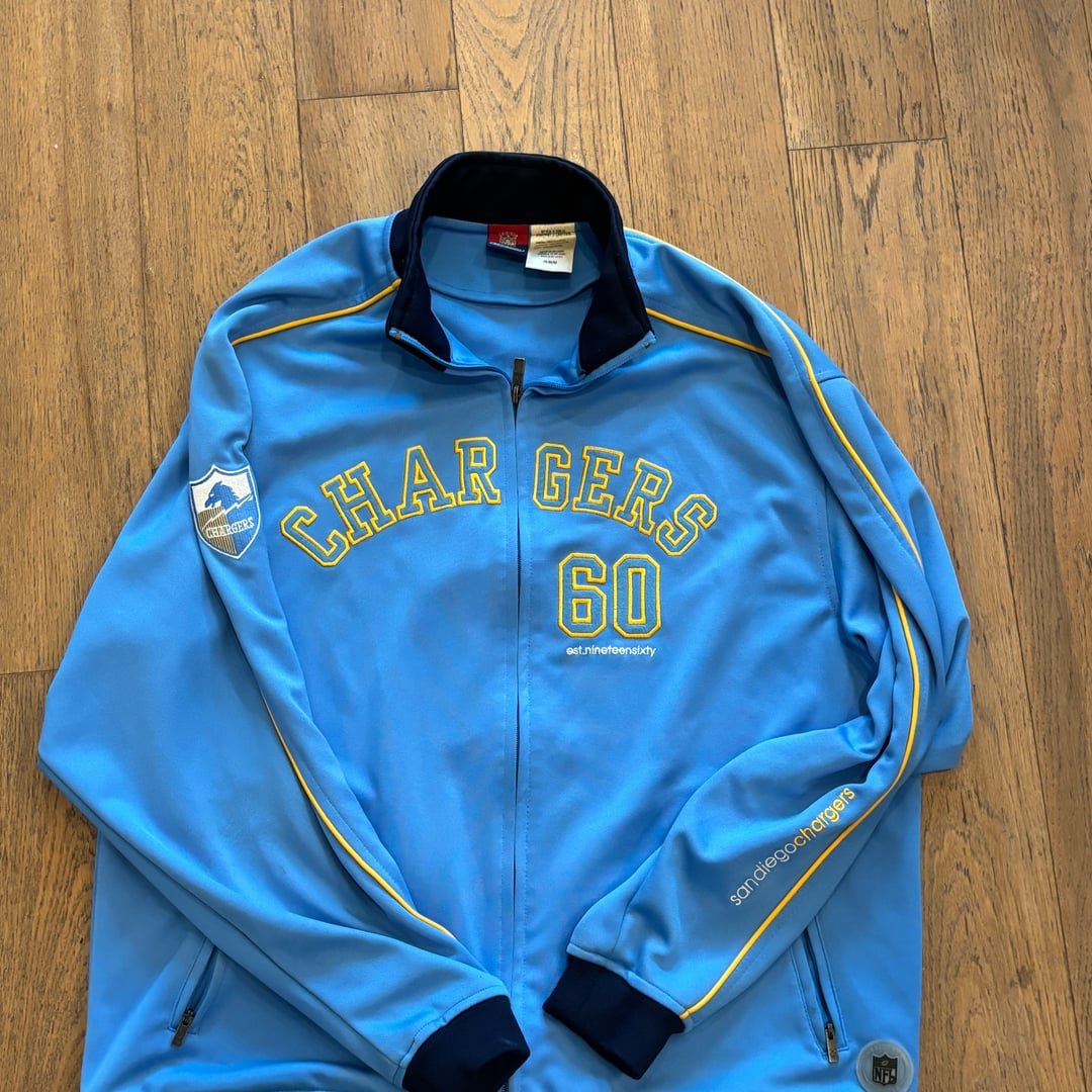 NFL Chargers Gridiron Classic Powder Blue Tracksuit Top/Bottom sz XXL Reebok