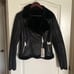 Alpine swiss black moto jacket faux leather