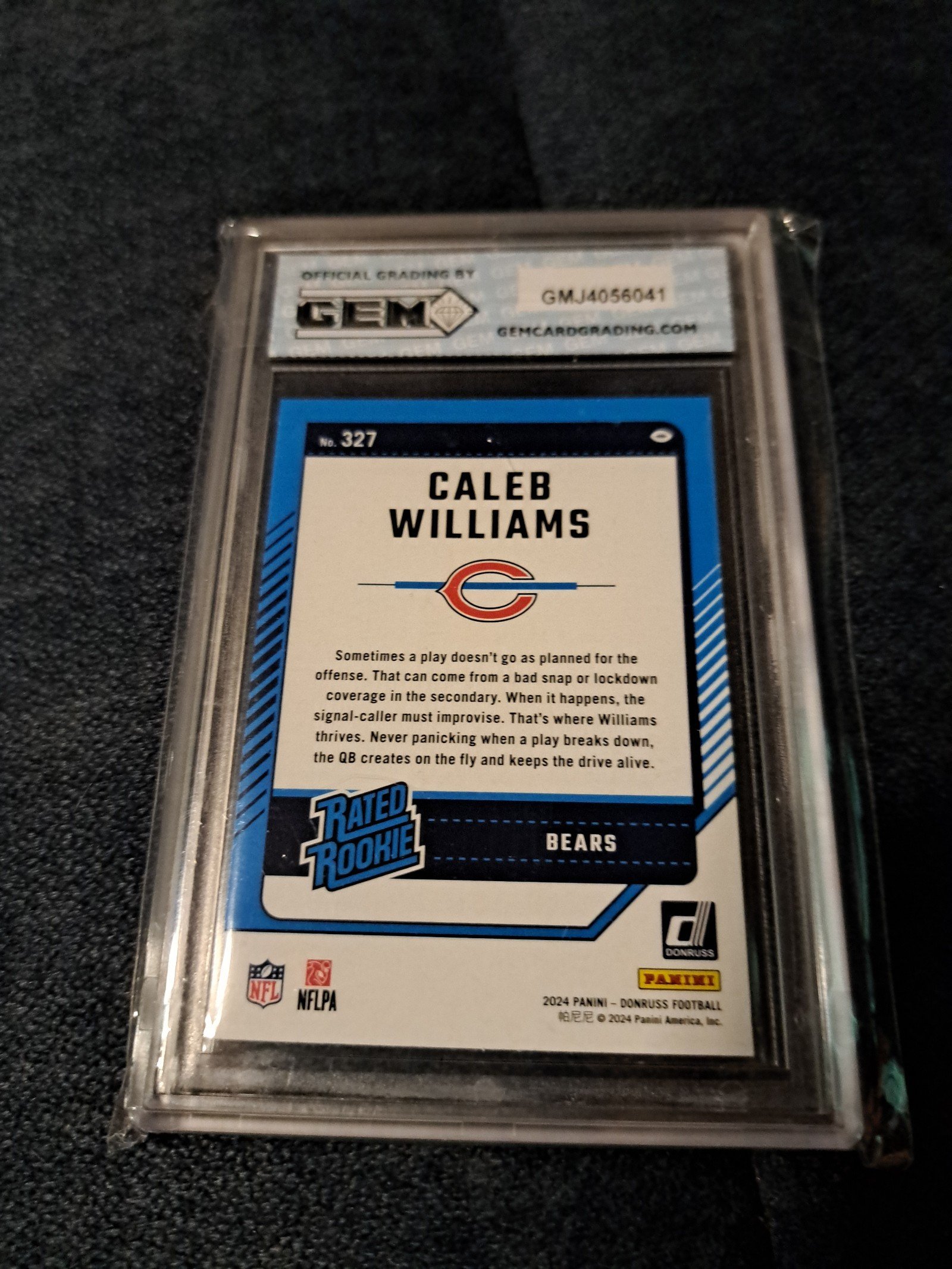 2024 Donruss Caleb Williams Rated Rookie RC Green Press Proof #327