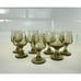 Libbey Tawny Accent Cordial Liqueur Shot Glasses Set of SEVEN Brown 1970s