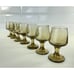 Libbey Tawny Accent Cordial Liqueur Shot Glasses Set of SEVEN Brown 1970s