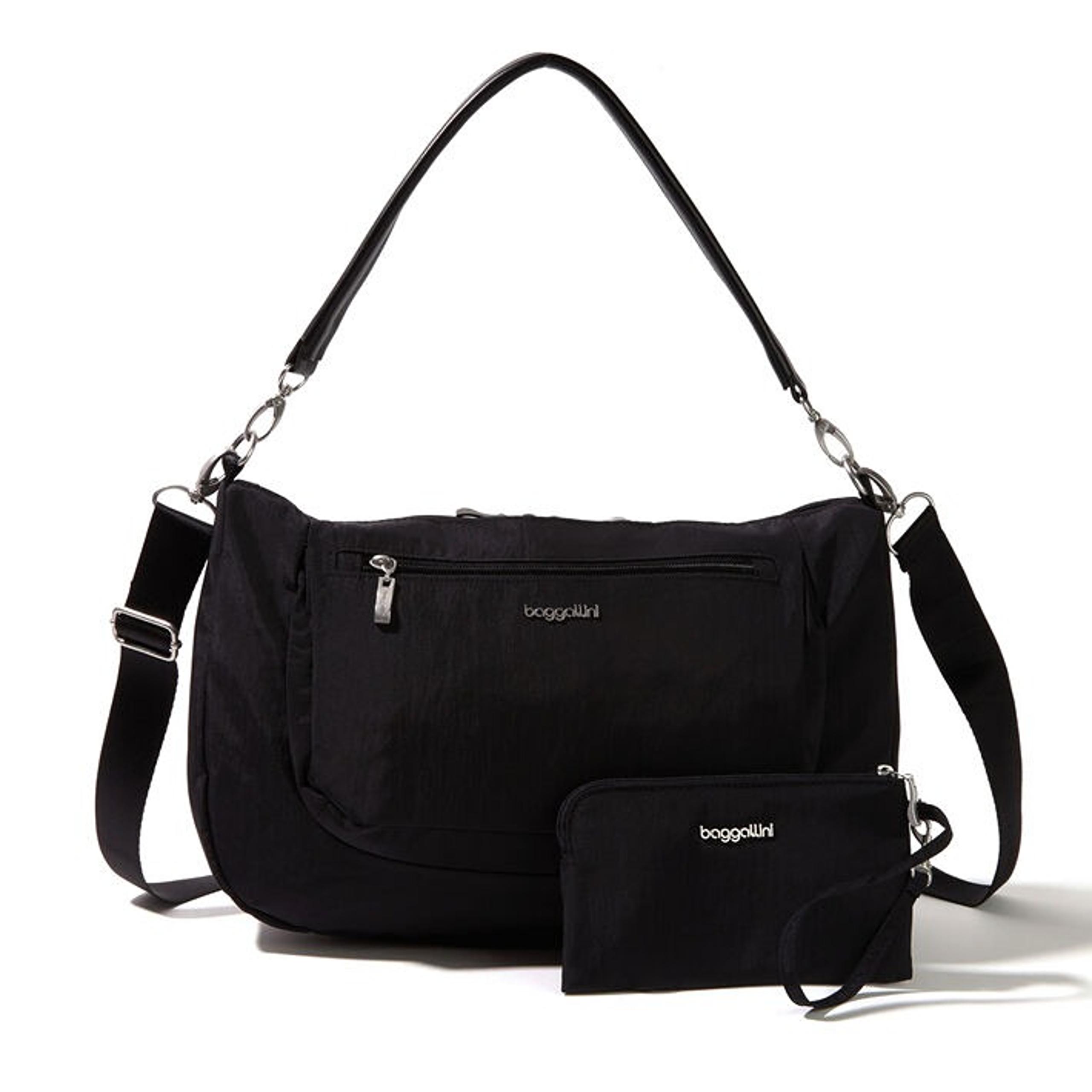 Baggallini Modern Everywhere Half Moon Messenger, Black - NEW