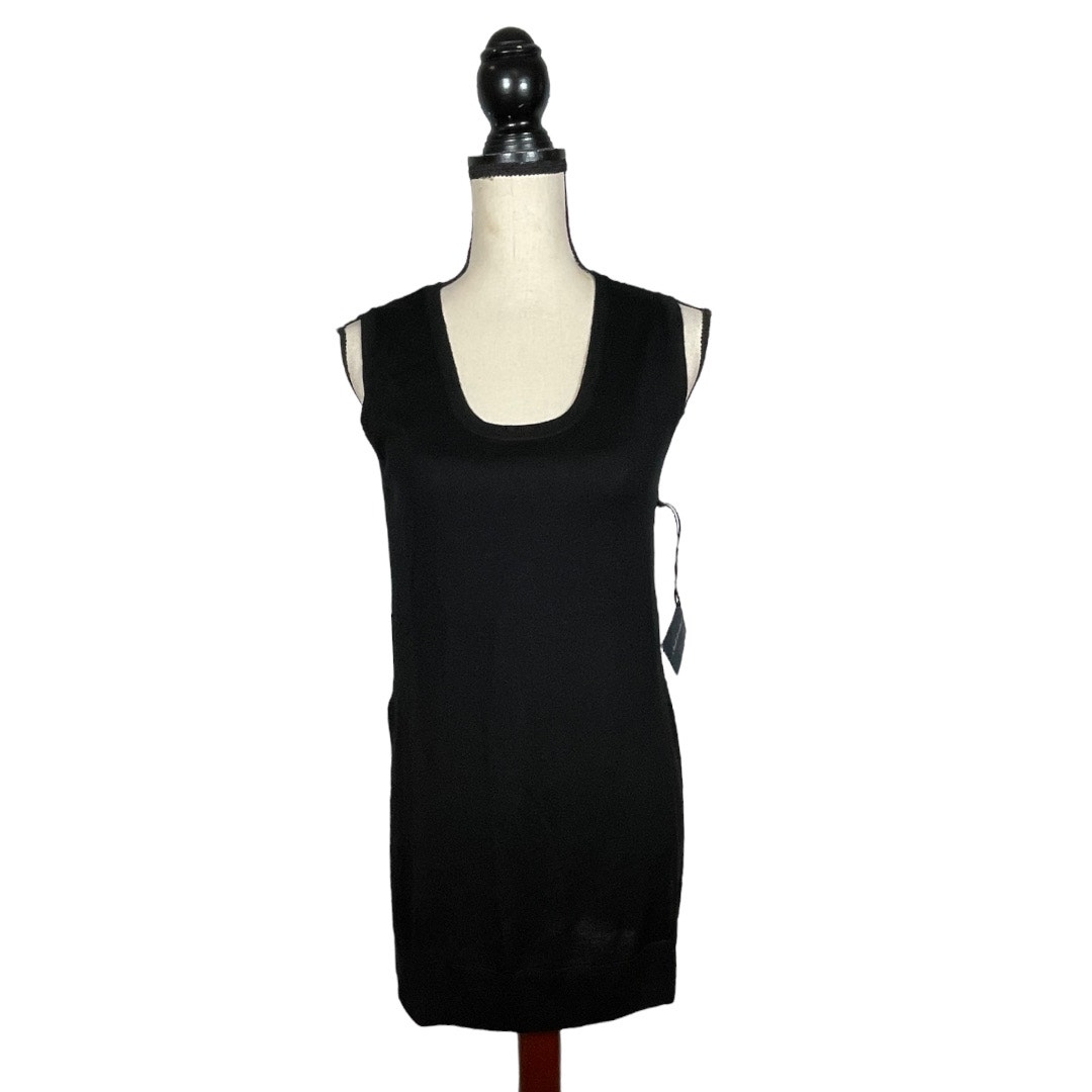 NEW Brown Allan Black Fine Merino Wool Cashmere Blend Knit Tank Top-- Size: M