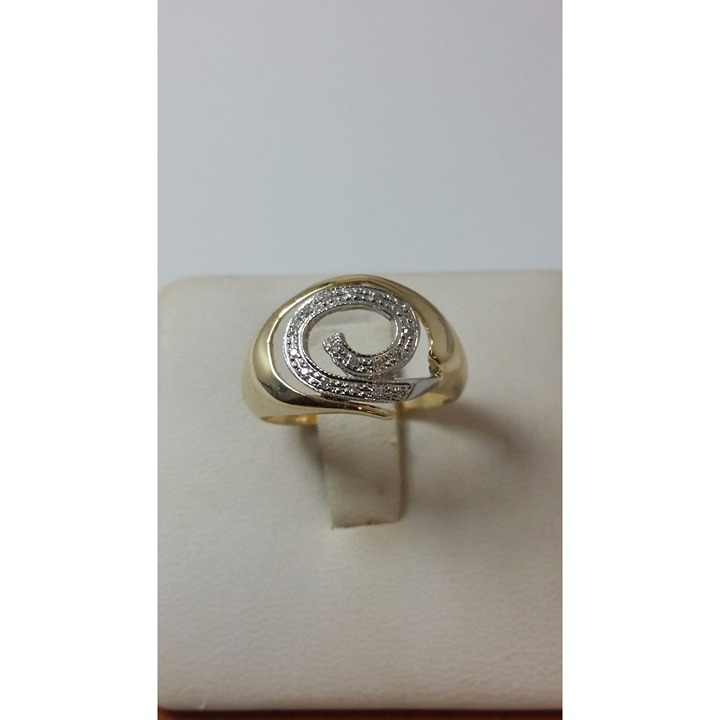14K Solid Two Tone Multi Color Gold Designer Spiral Diamond Ring - Size 6.25