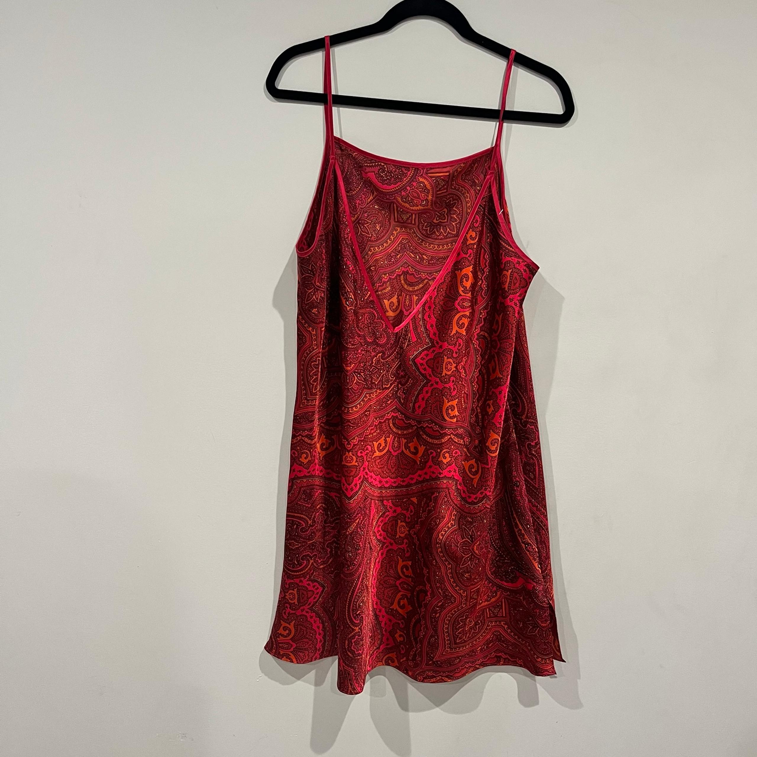 Lord & Taylor Women’s Sleeveless Satin Paisley Print Slip Dress Size XL Nighty