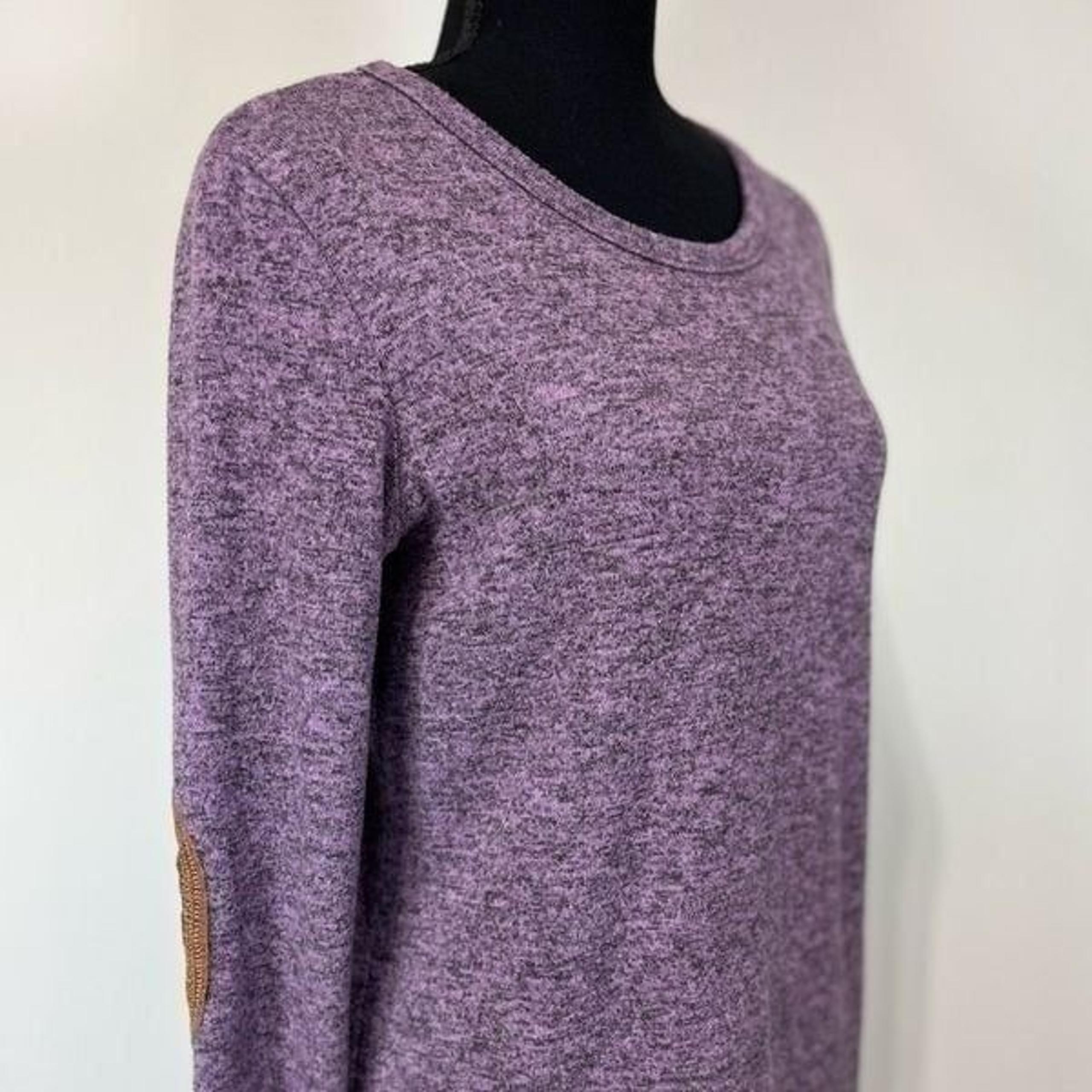 Vanilla Bay Elbow Patch Long Sleeve Lightweight Sweater Sz Small Women’s Purple