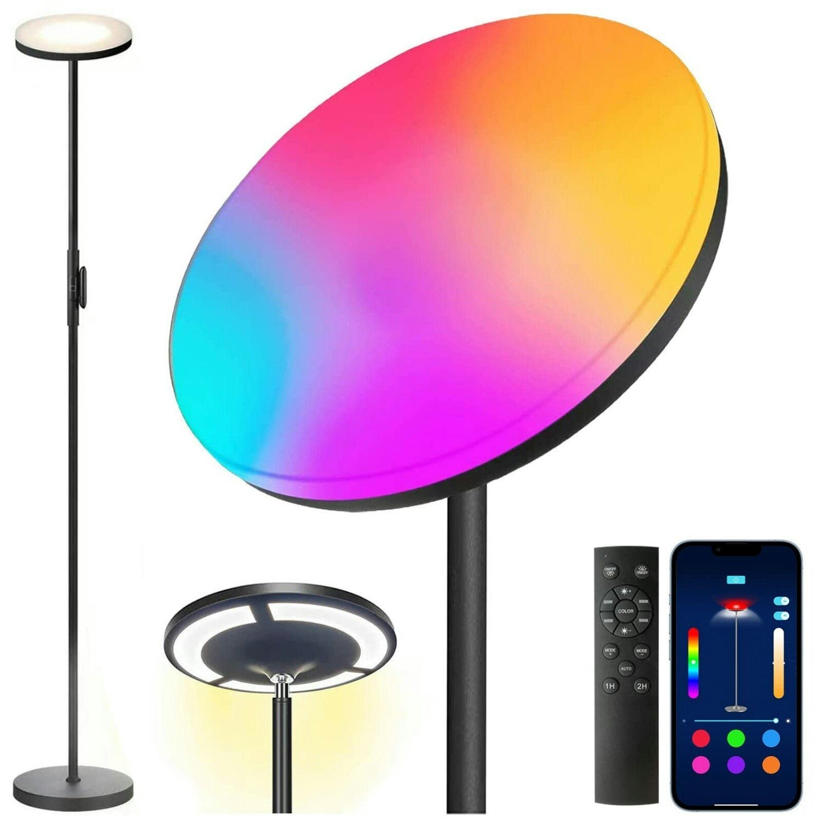 Multicolor and White Light Floor Lamp