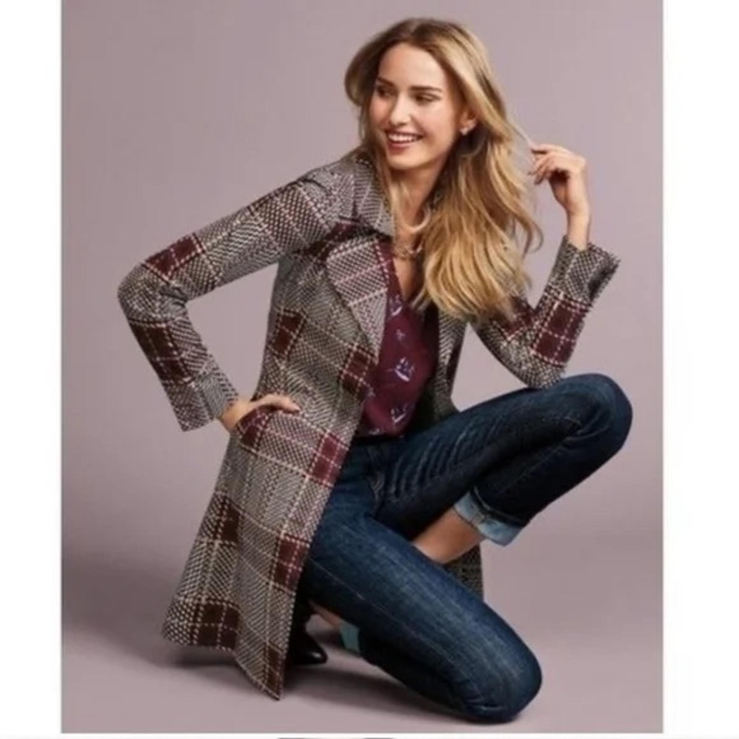 NWT Sovereign Pink Plaid Trench Coat Jacket 3370 - CAbi