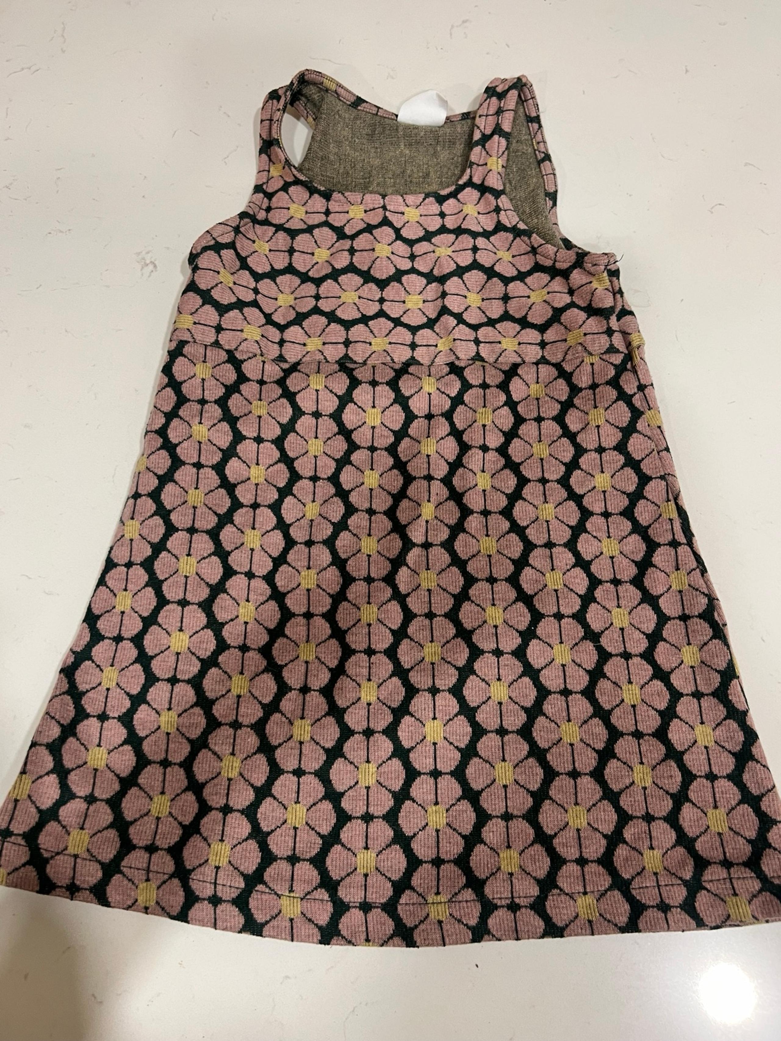 Zara Girl’s Retro Floral Sleeveless Tank Knit Dress sz 6