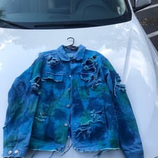 Custom Blue Bandanna Jean Jacket