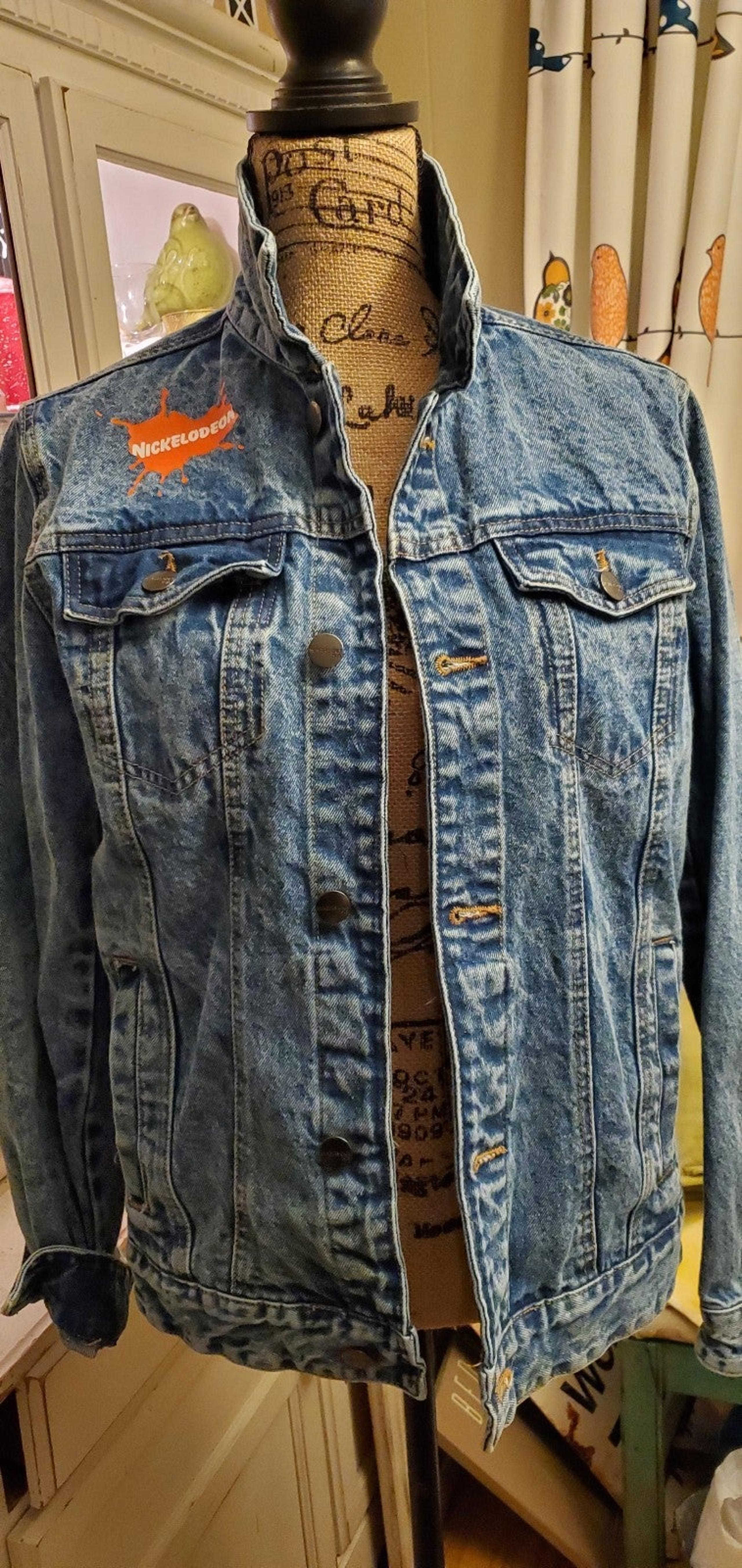 Nickelodeon Rugrats Hey Arnold Cat Dog Members Only Denim Jean Jacket