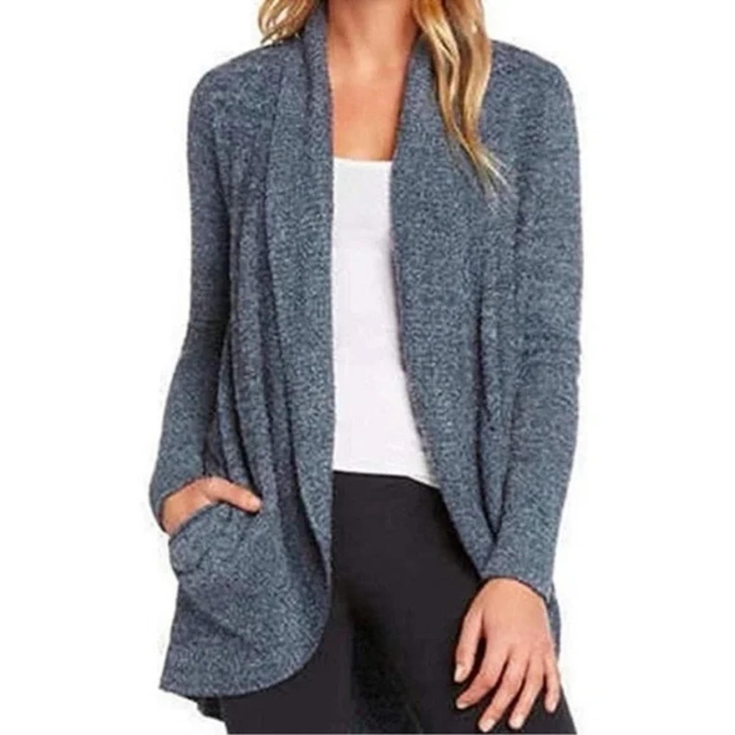 Max & Mia Ladies' The Essential Travel Cardigan Sweater Blue Size Small