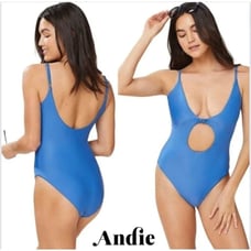 Andie Swimwear The Santorini One Piece Size Extra Small Horizon Blue