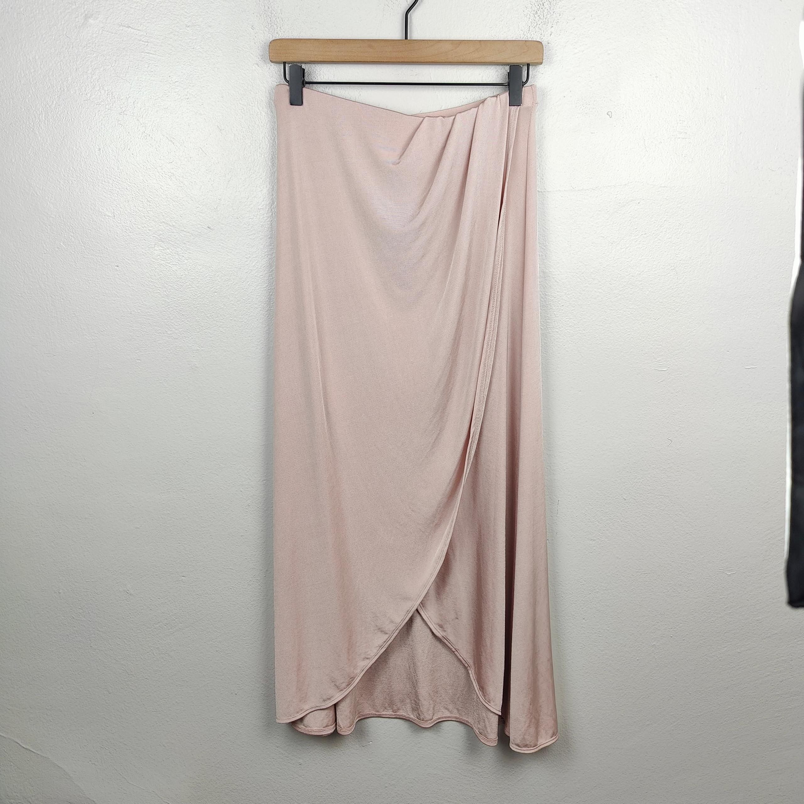 Free People Smoke And Mirrors Maxi Skirt Womens Small Pink Wrap Tulip Hem Silky