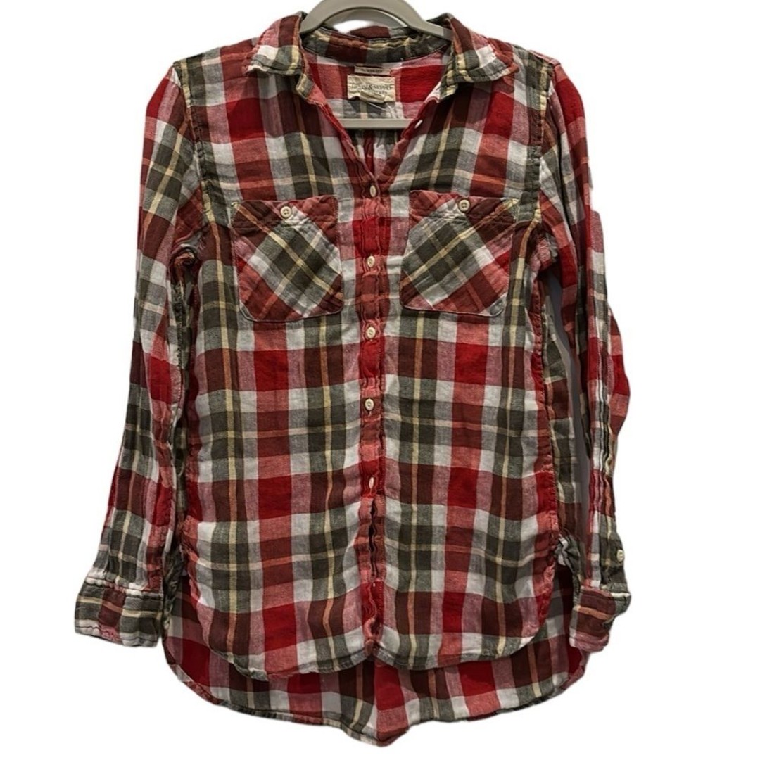 Denim & Supply Ralph Lauren RL Utility Shirt M Vintage Plaid Linen Blend Pockets