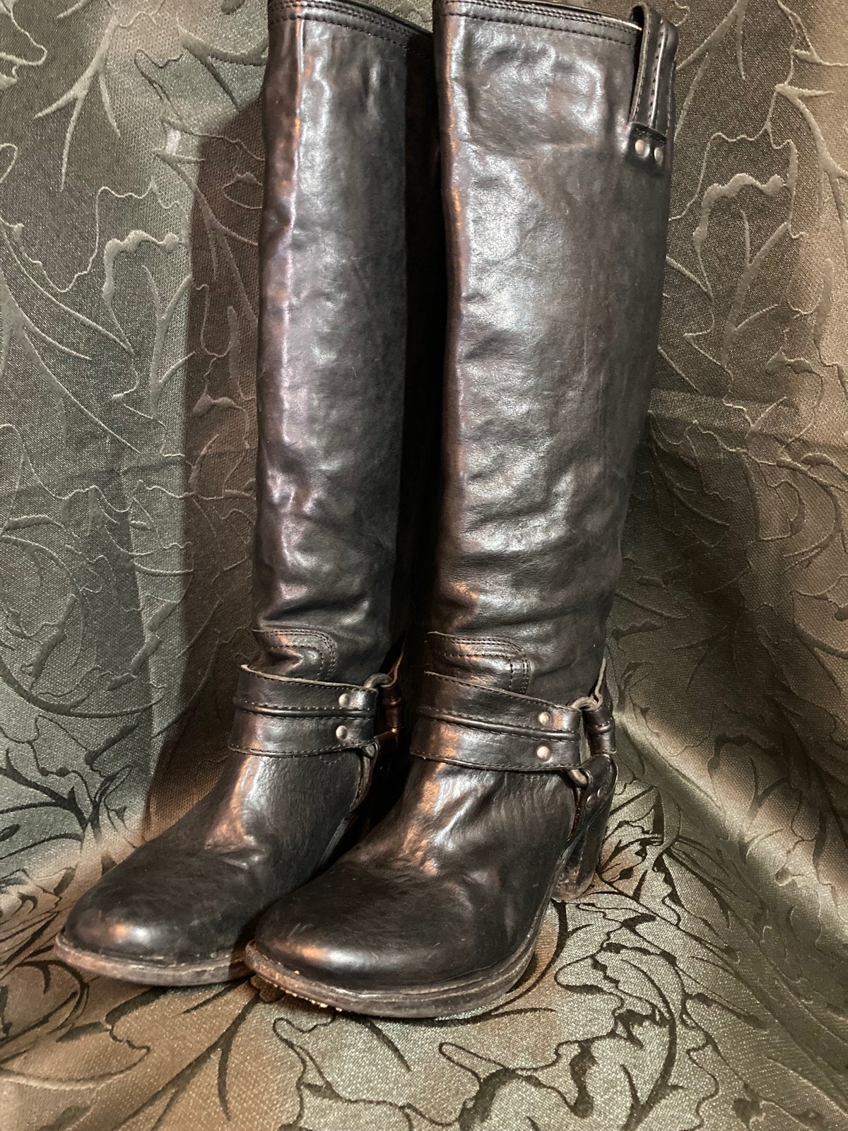 Frye Carmen harness boots tall top