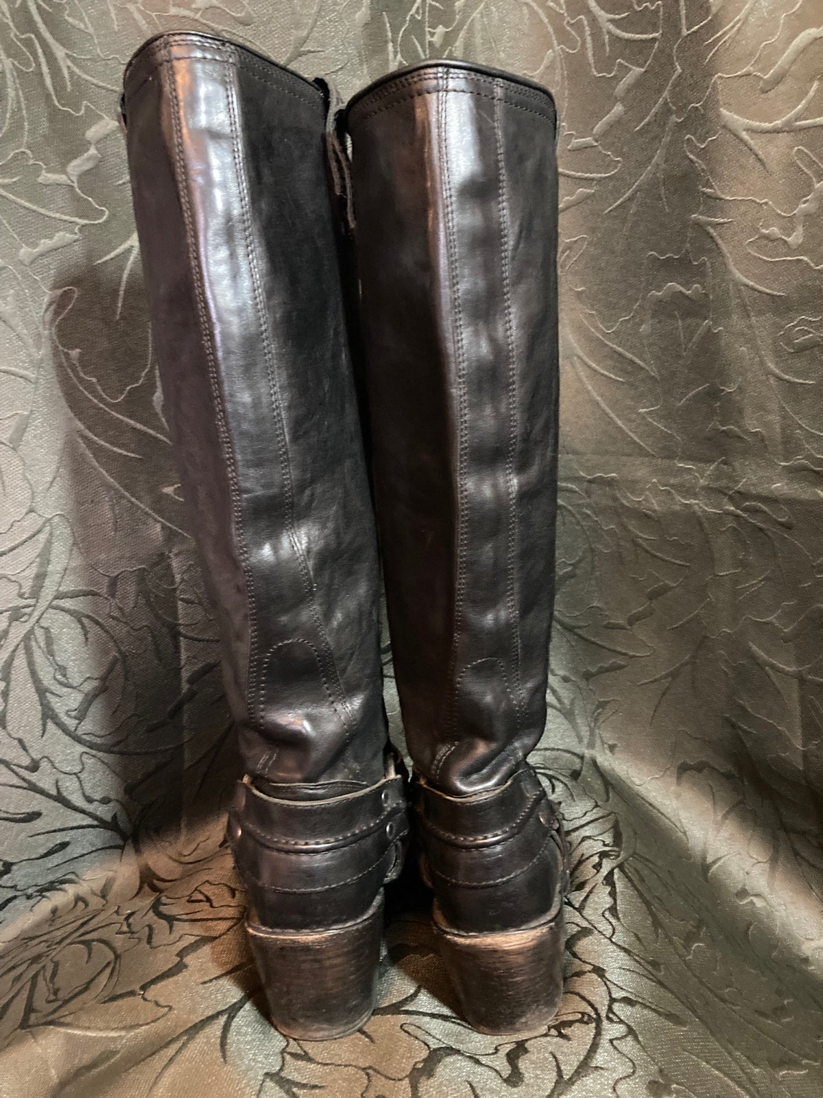 Frye Carmen harness boots tall top