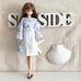 Jenny doll clothes 5-piece set handmade 27cm doll light blue striped shirt