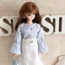Jenny doll clothes 5-piece set handmade 27cm doll light blue striped shirt