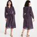 Xirena Laia Navy Rouge Star Flower / Floral Block Print Midi Dress