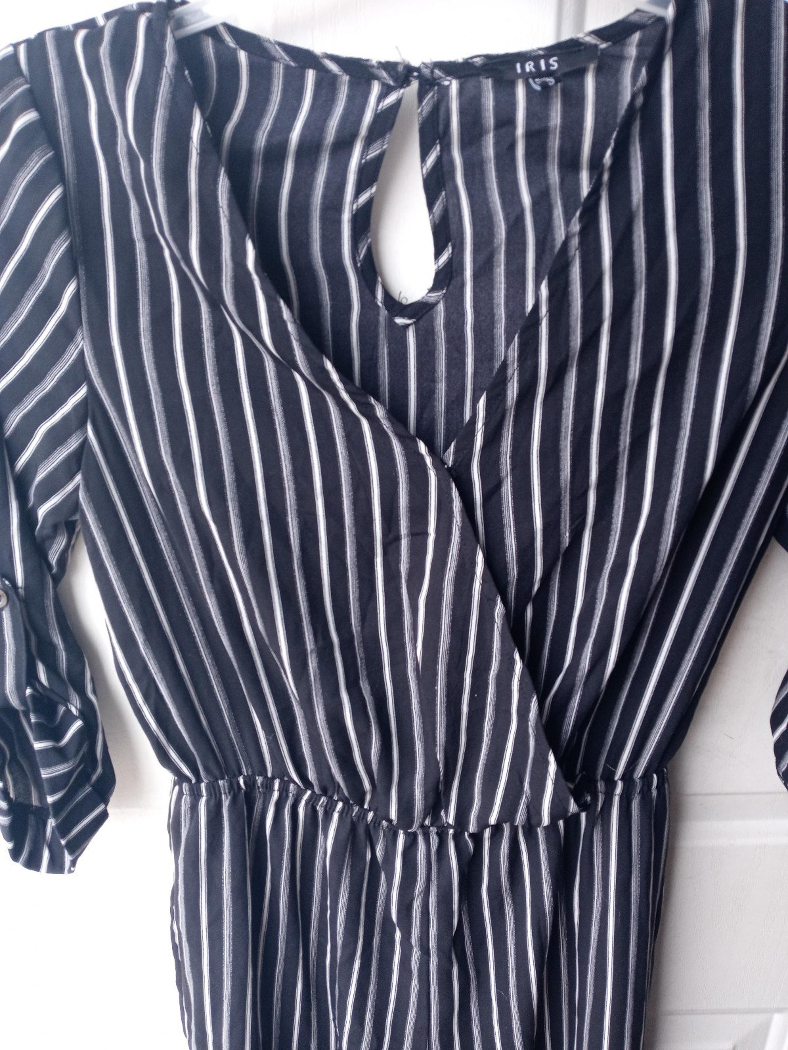 Iris Black and white striped jumpsuit size small
