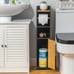 Toilet Paper Holder Stand, Small Bathroom Storage Cabint 30''H-SAJDLK12D