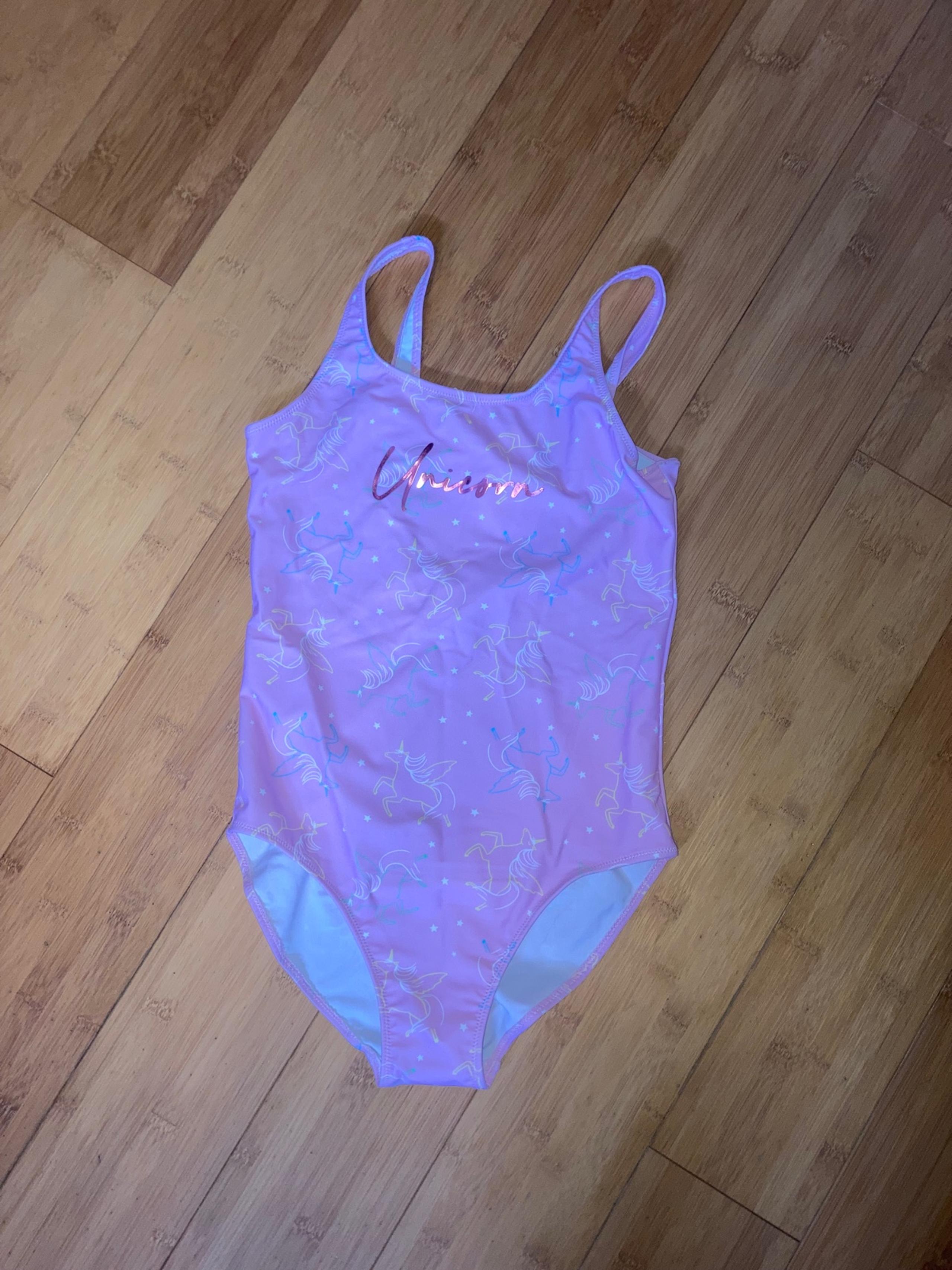 NWT Girls Size 13-14 Zara Pink Unicorn Swimsuit