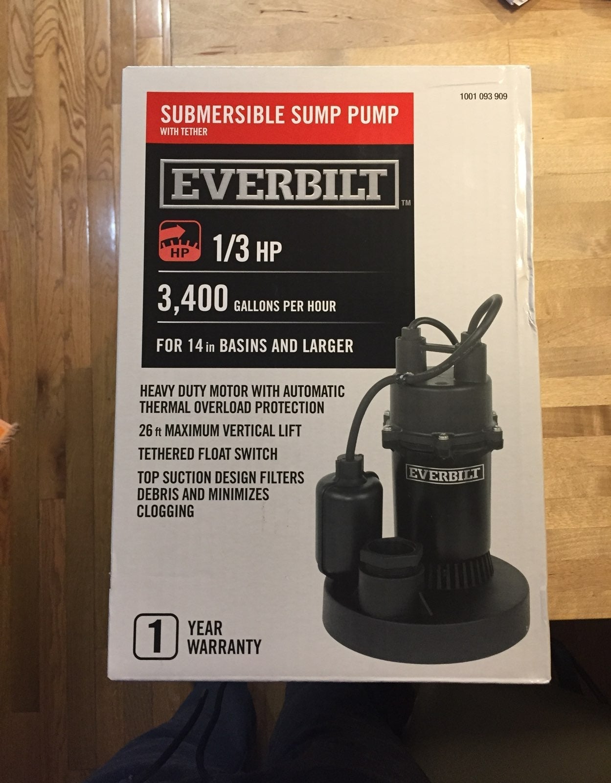 Submersible Sump Pump 1/3 HP