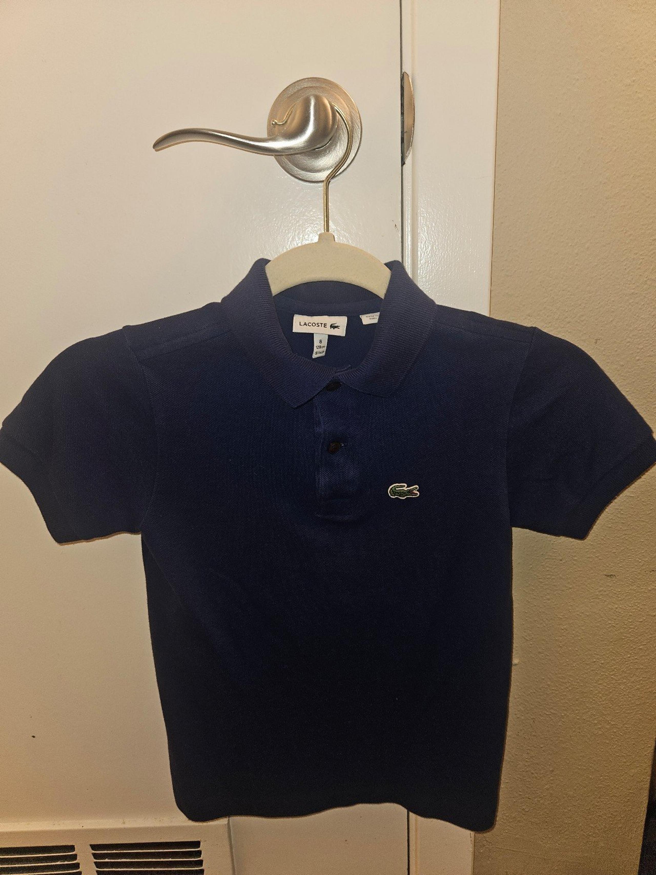 Lacoste Kids Blue Polo Shirt size 8 - 51 inch.