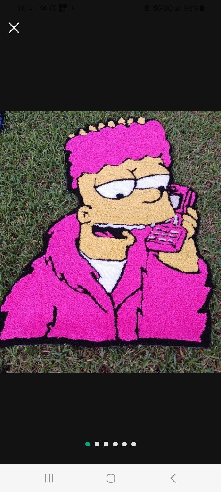 Custom Made Bart Simpson Rug