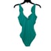 LRL Beach Club Underwire Ruffle Surplice V-Neck One Piece swimsuit green,6