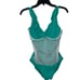LRL Beach Club Underwire Ruffle Surplice V-Neck One Piece swimsuit green,6