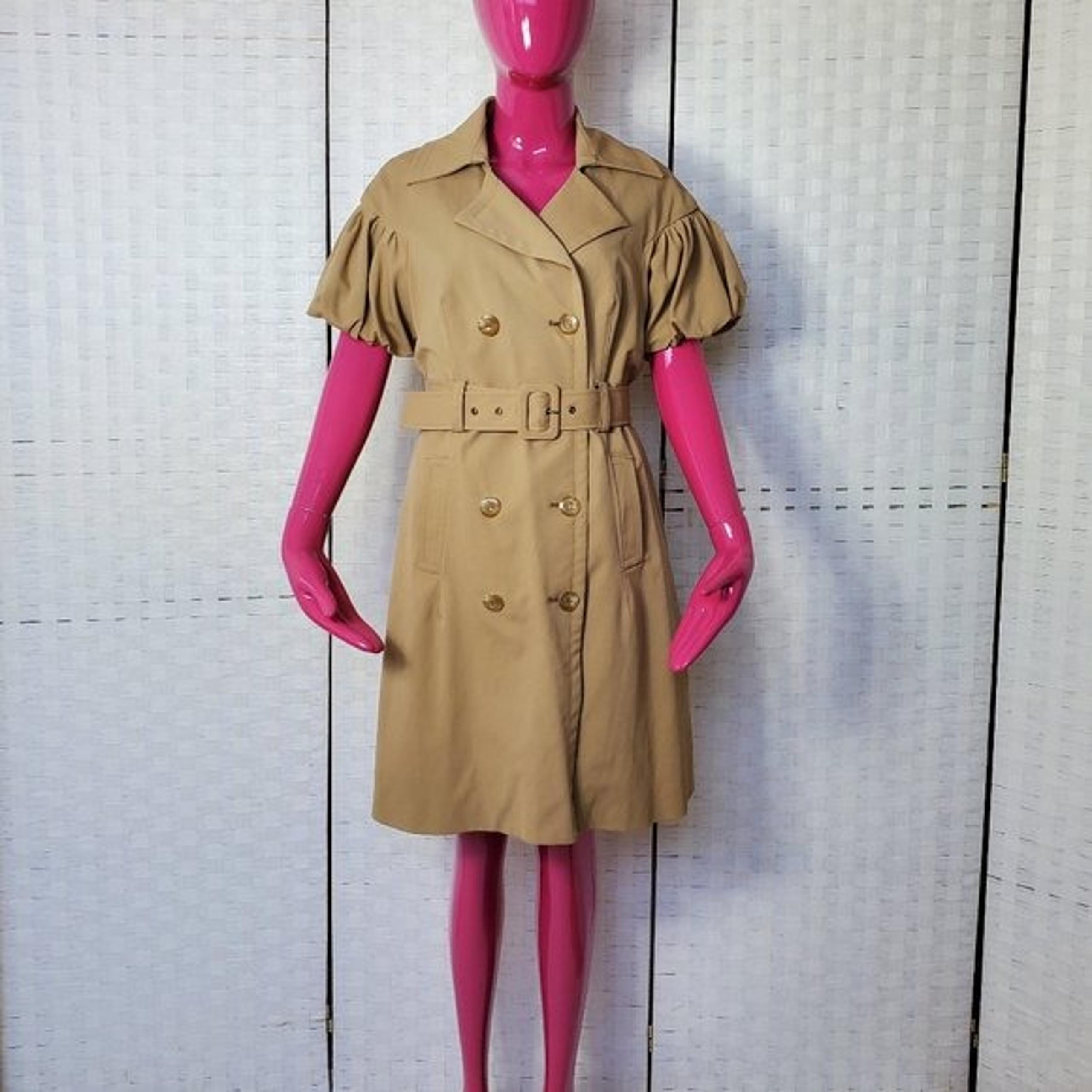 BEBE Short Puff Sleeve Trench Coat