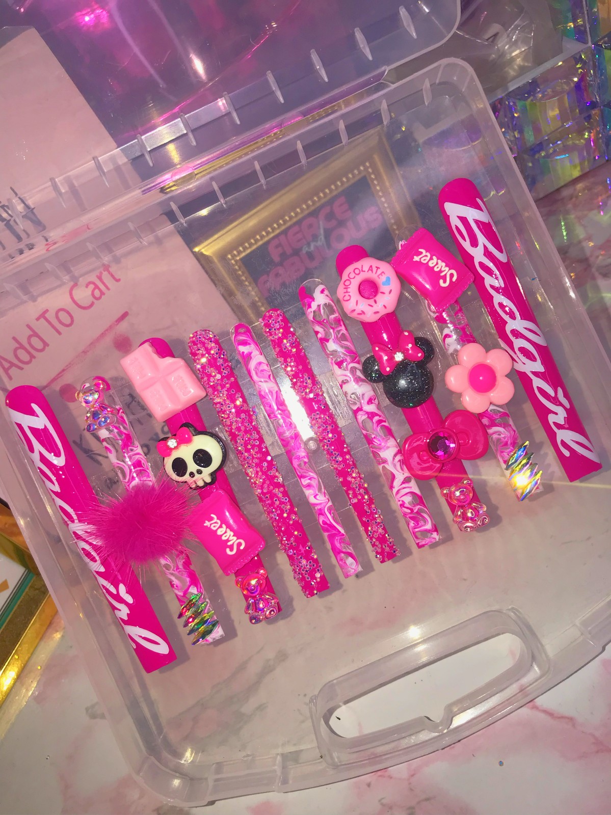 5xl Barbie press on nails