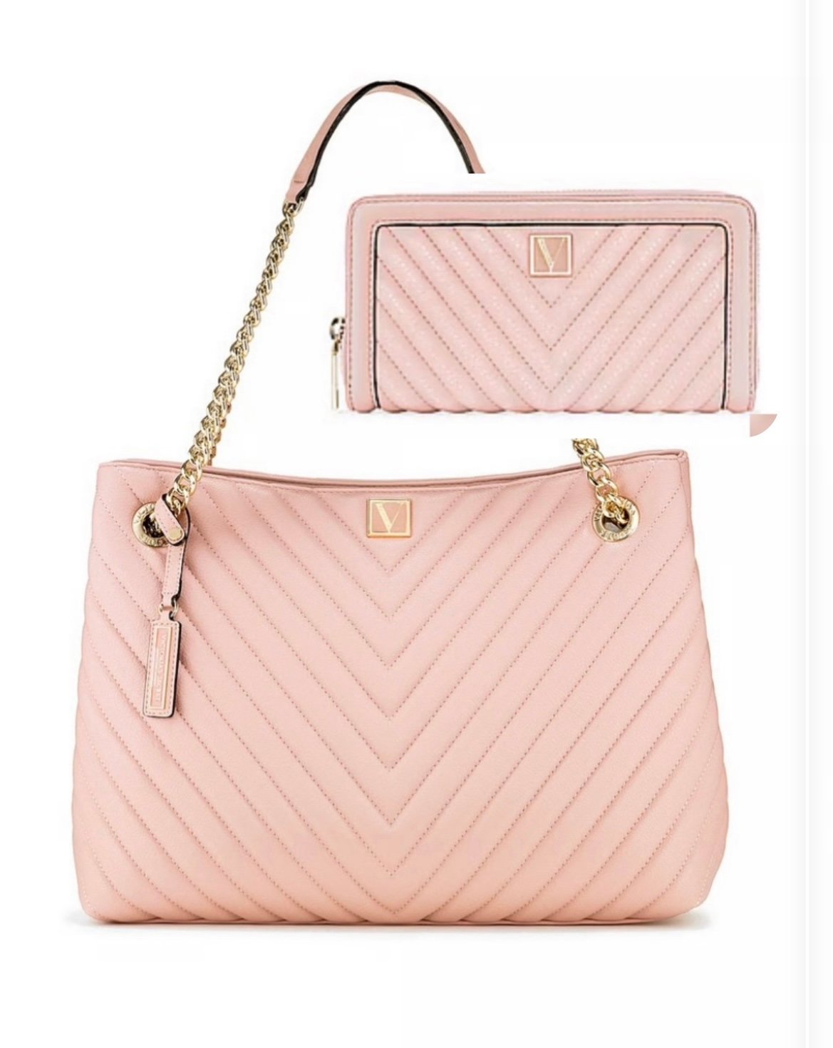 Victorias Secret Chain Shoulder Bag & Large Wallet Bundle All Brand New