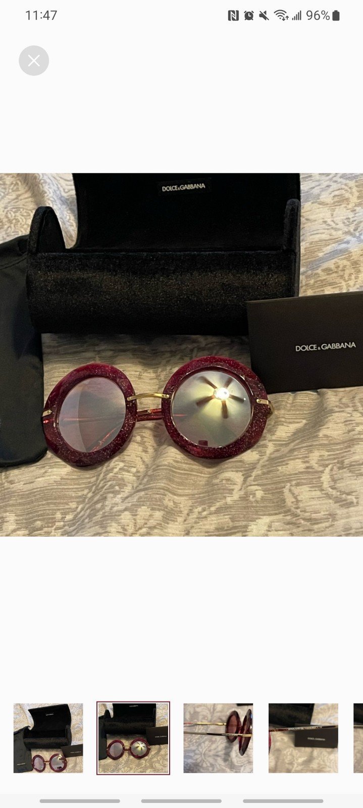 Designer DOLCE & GABBANA Pink Glitter Sunglasses