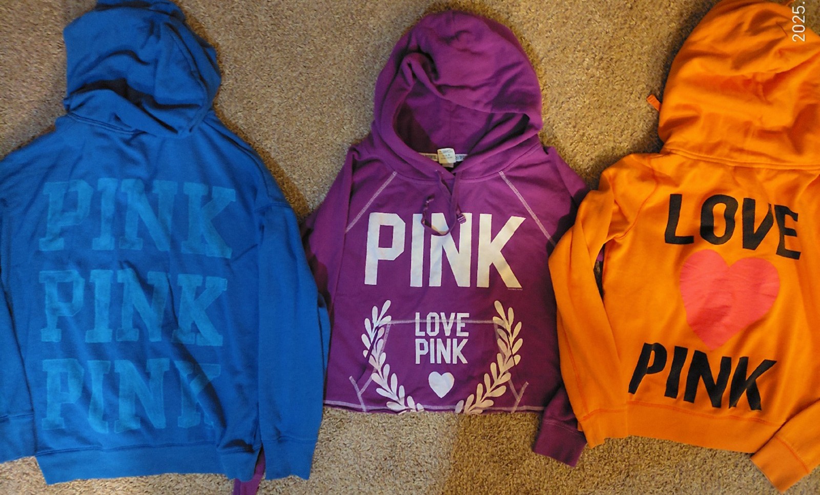 Vs Pink Neon Bling Love Pink Heart Hooded Sweatshirt & Zip Up Hoodie Bundle