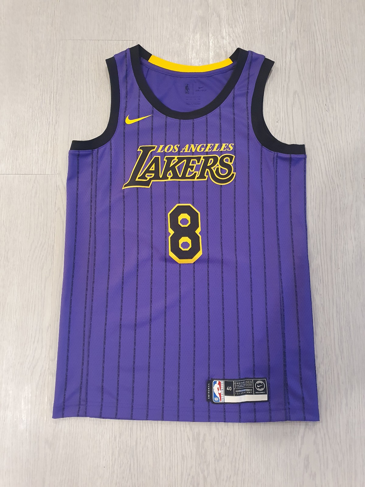 Nike NBA Kobe Bryant Los Angeles Lakers 2019 City Pinstripe Swingman Jersey