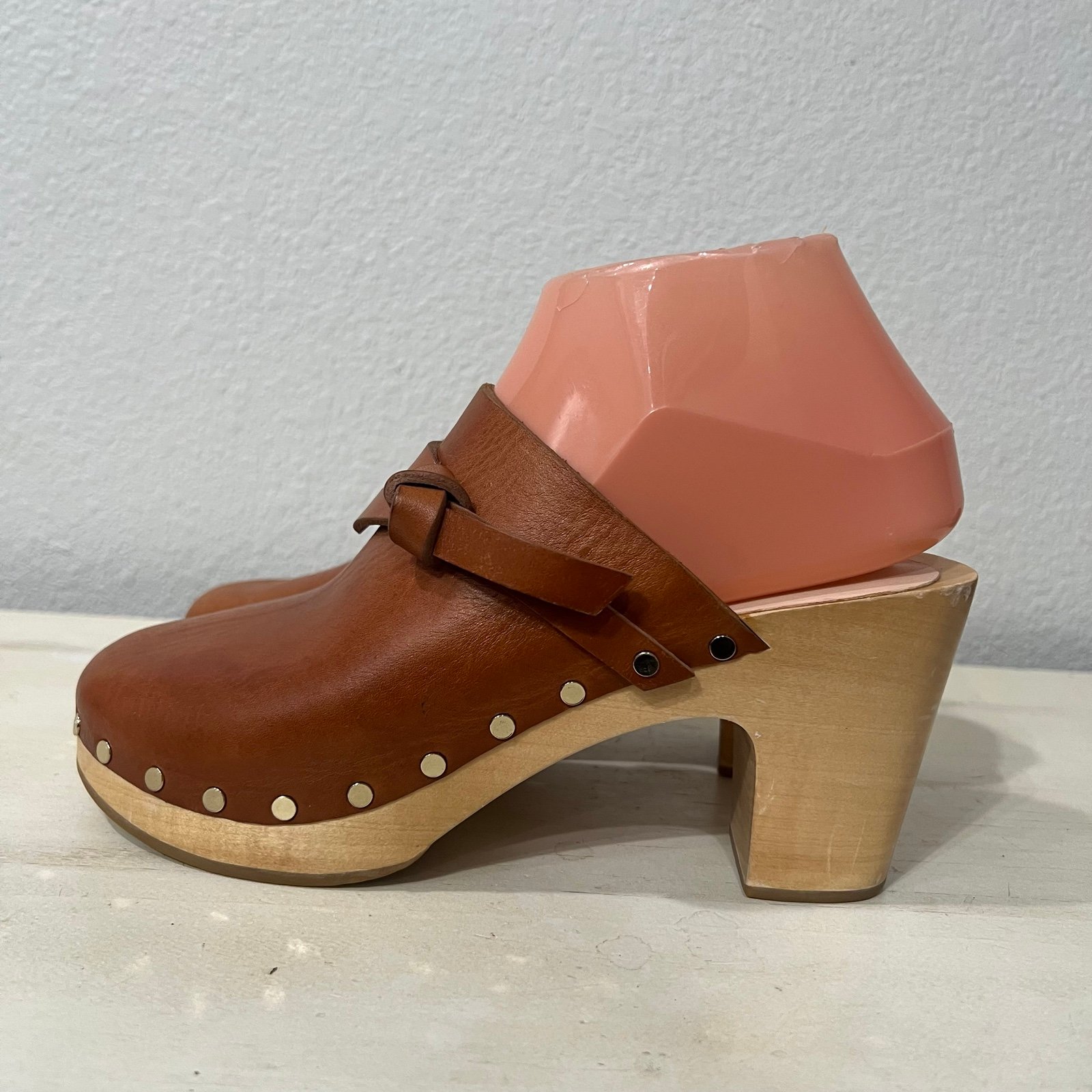 Loeffler Randall Brown Leather Roberta Clog Size 7