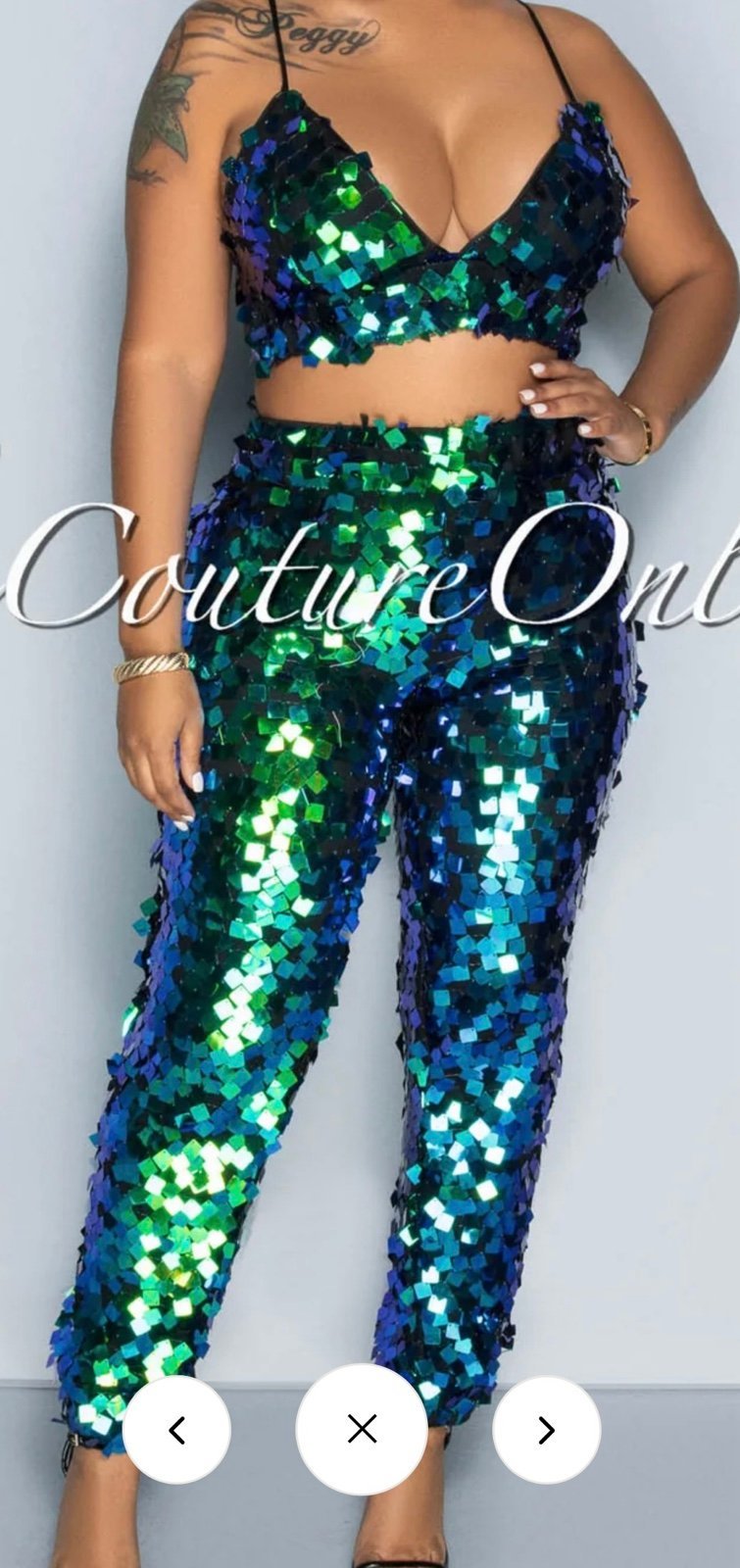 NEW Sequin Crop Top & Pants Set
